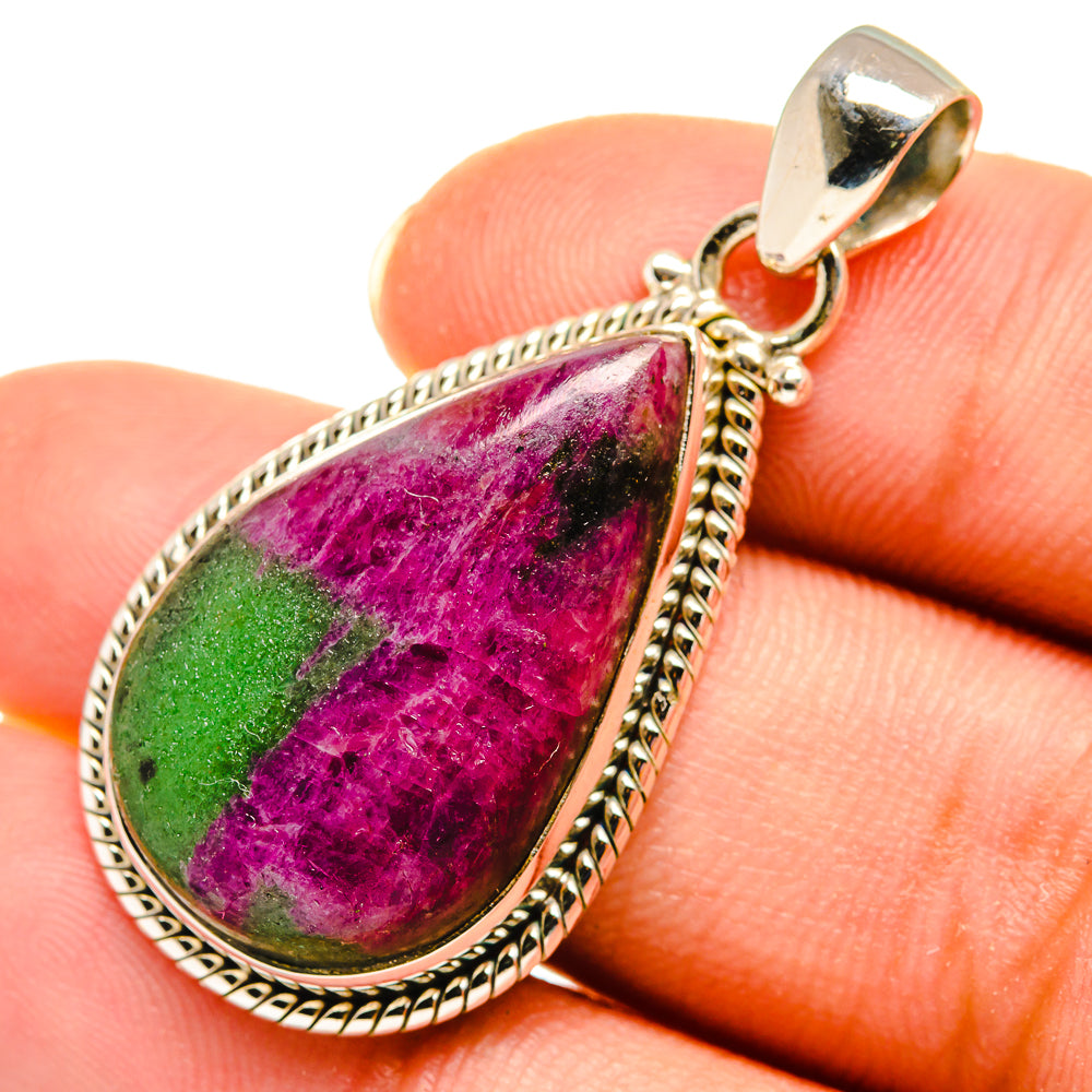 Ruby Zoisite Pendants handcrafted by Anasilvercos - PD8077