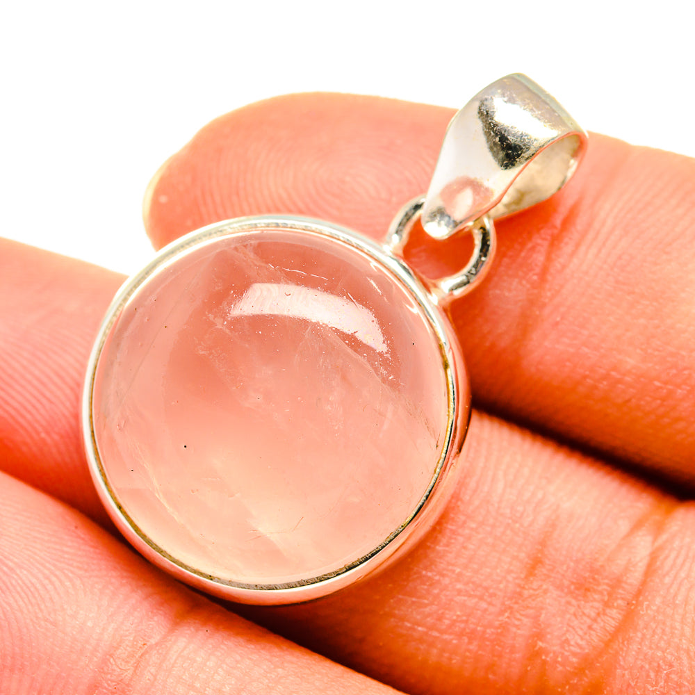Rose Quartz Pendants handcrafted by Anasilvercos - PD8098
