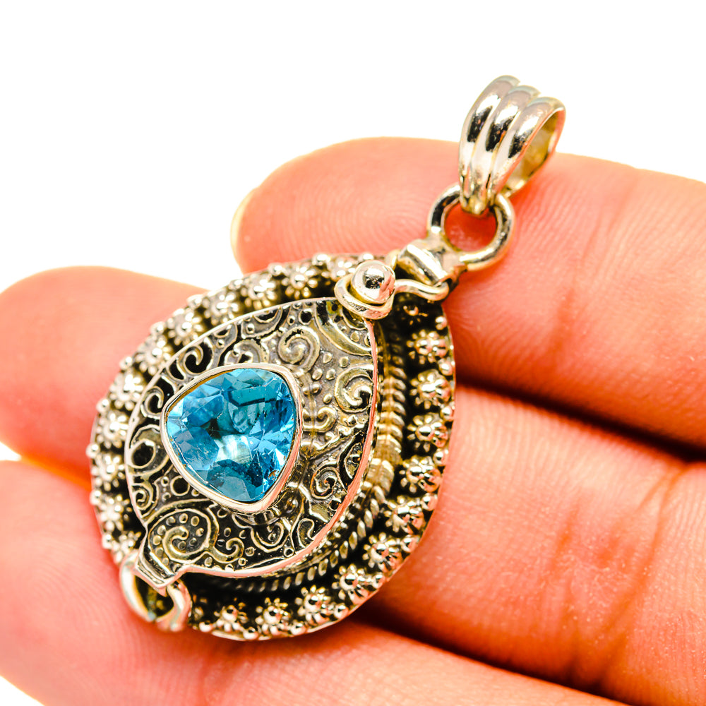 Blue Topaz Pendants handcrafted by Anasilvercos - PD8133