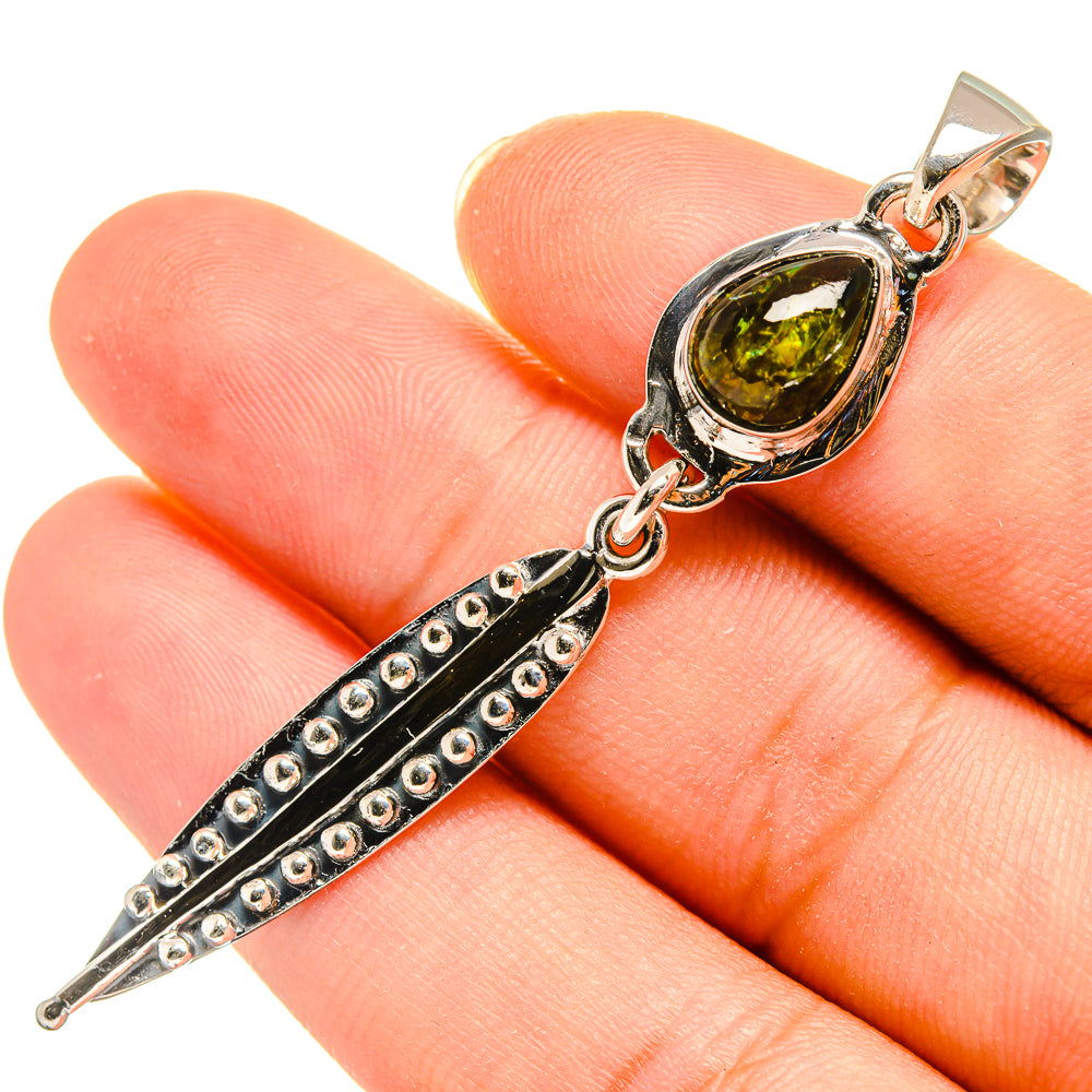Green Tourmaline Pendants handcrafted by Anasilvercos - PD8140