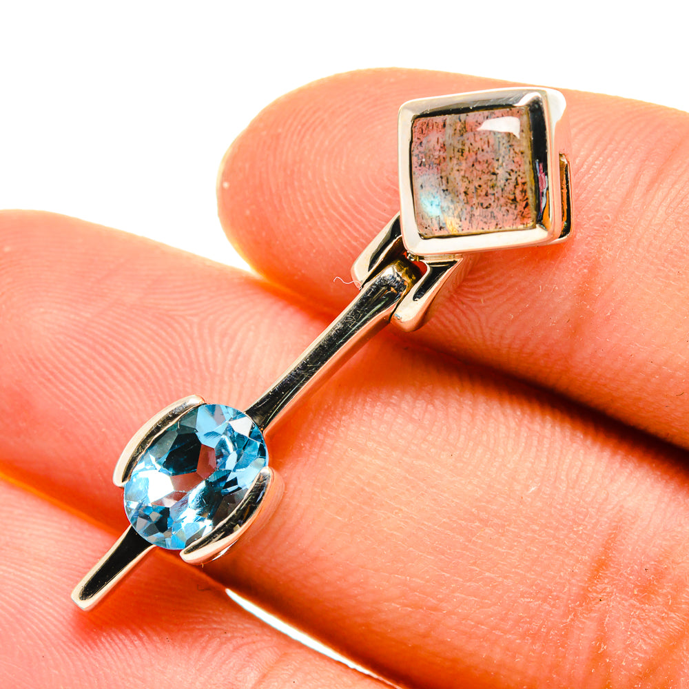 Labradorite, Blue Topaz Pendants handcrafted by Anasilvercos - PD8141