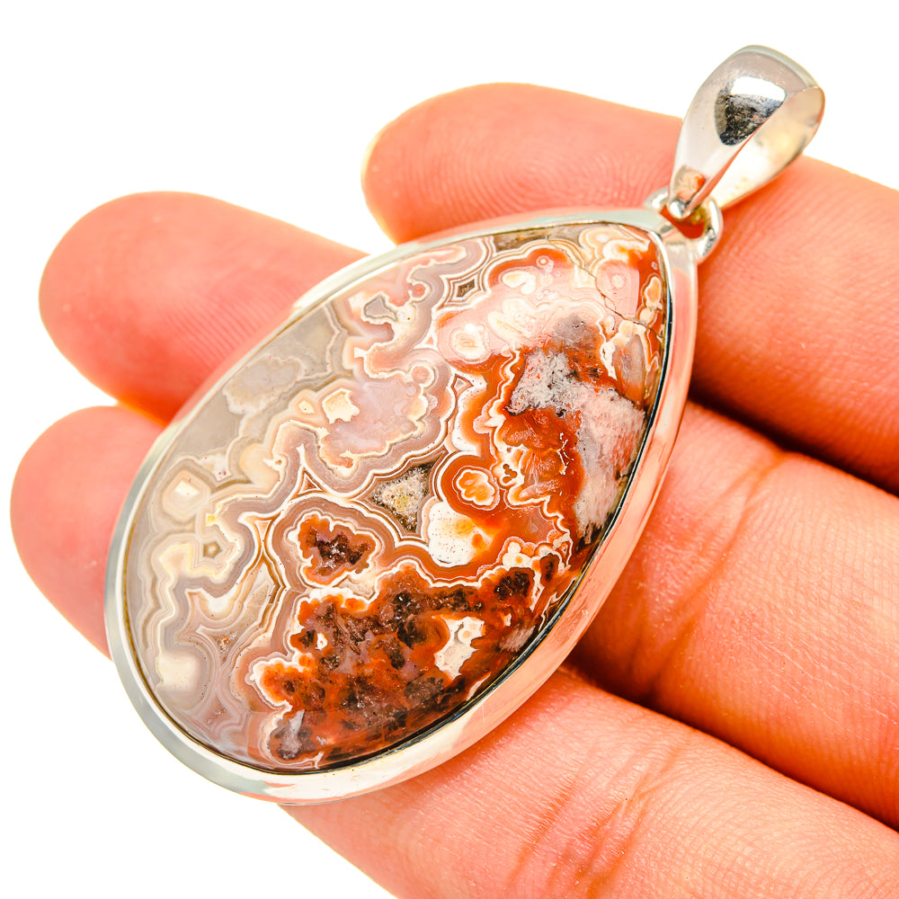 Crazy Lace Agate Pendants handcrafted by Anasilvercos - PD8154