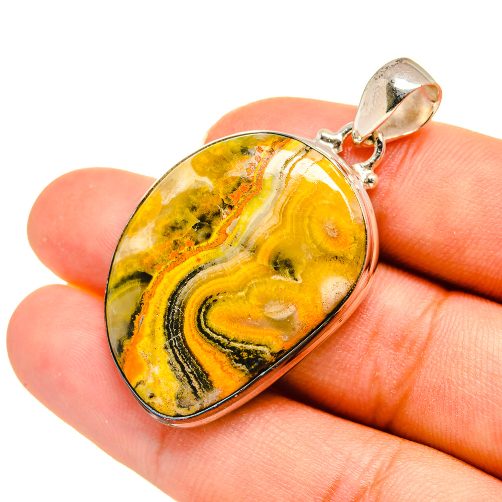 Bumble Bee Jasper Pendants handcrafted by Anasilvercos - PD8159