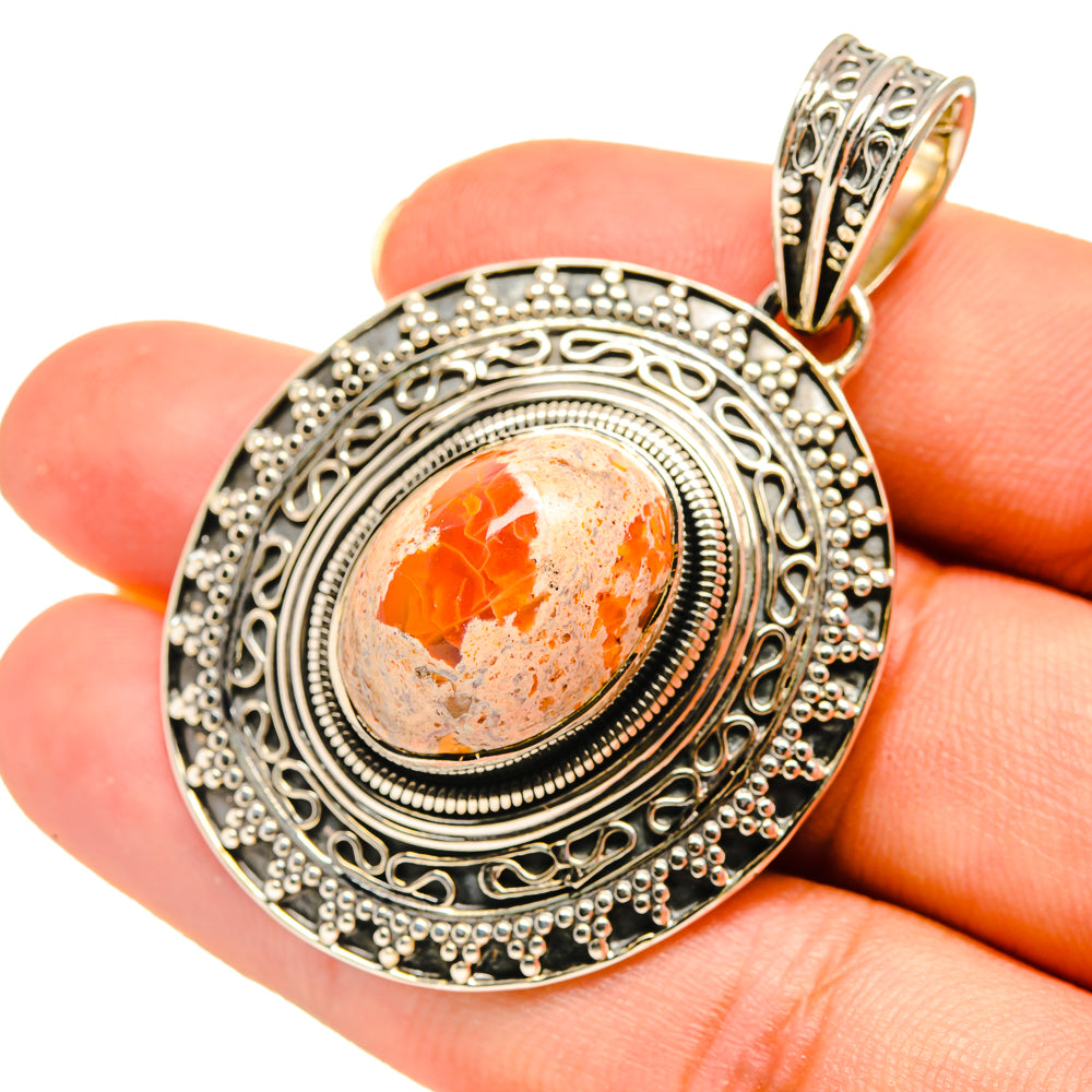 Mexican Fire Opal Pendants handcrafted by Anasilvercos - PD8163