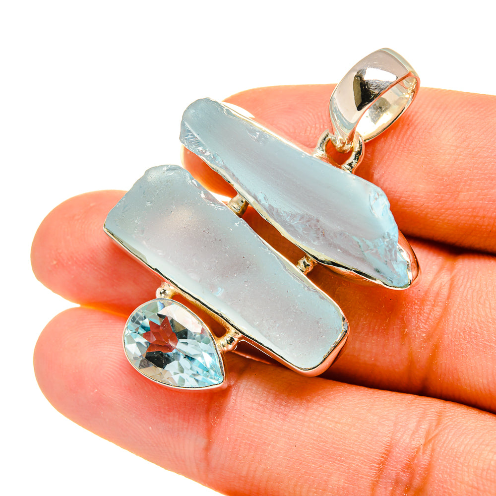 Aquamarine, Blue Topaz Pendants handcrafted by Anasilvercos - PD8165