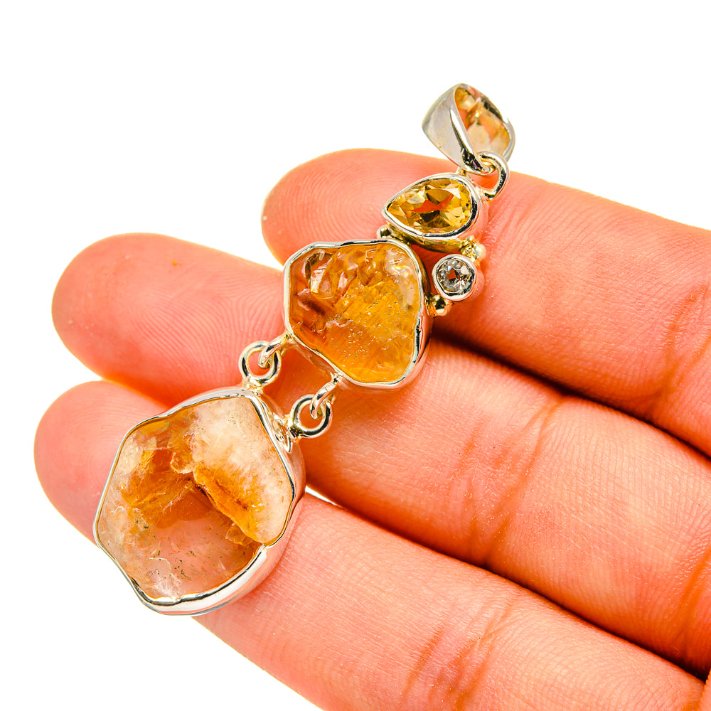 Citrine, Blue Topaz Pendants handcrafted by Anasilvercos - PD8183