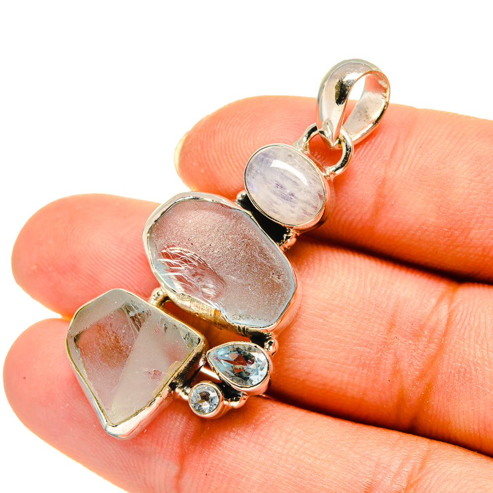 Aquamarine, Blue Topaz Pendants handcrafted by Anasilvercos - PD8199