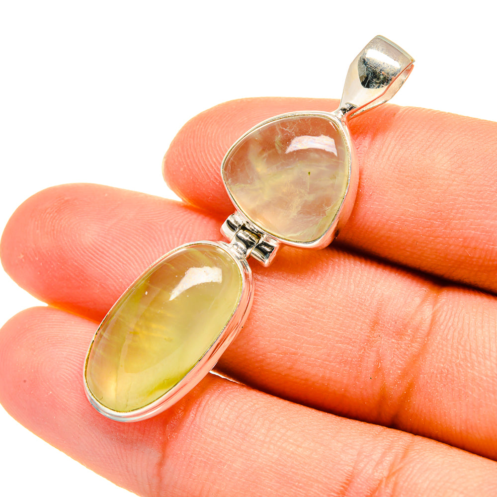 Prehnite Pendants handcrafted by Anasilvercos - PD8205