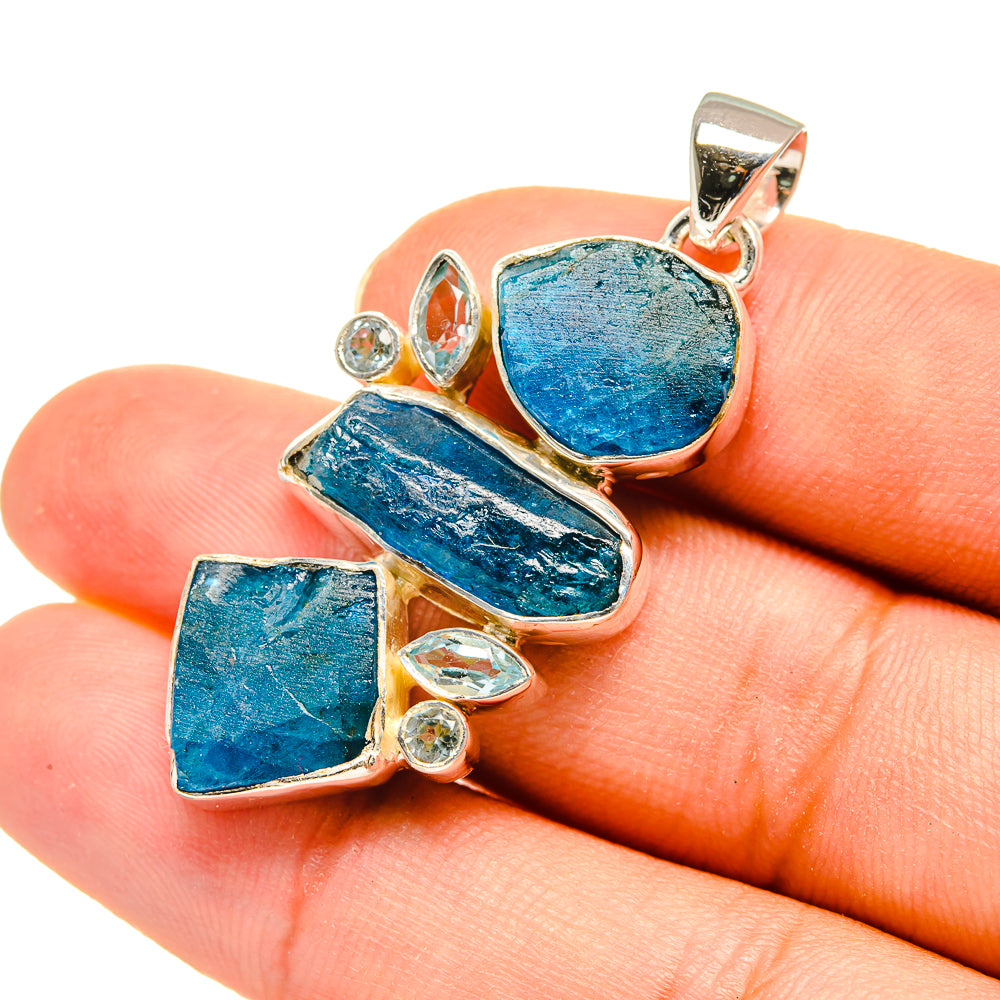 Apatite, Blue Topaz Pendants handcrafted by Anasilvercos - PD8206