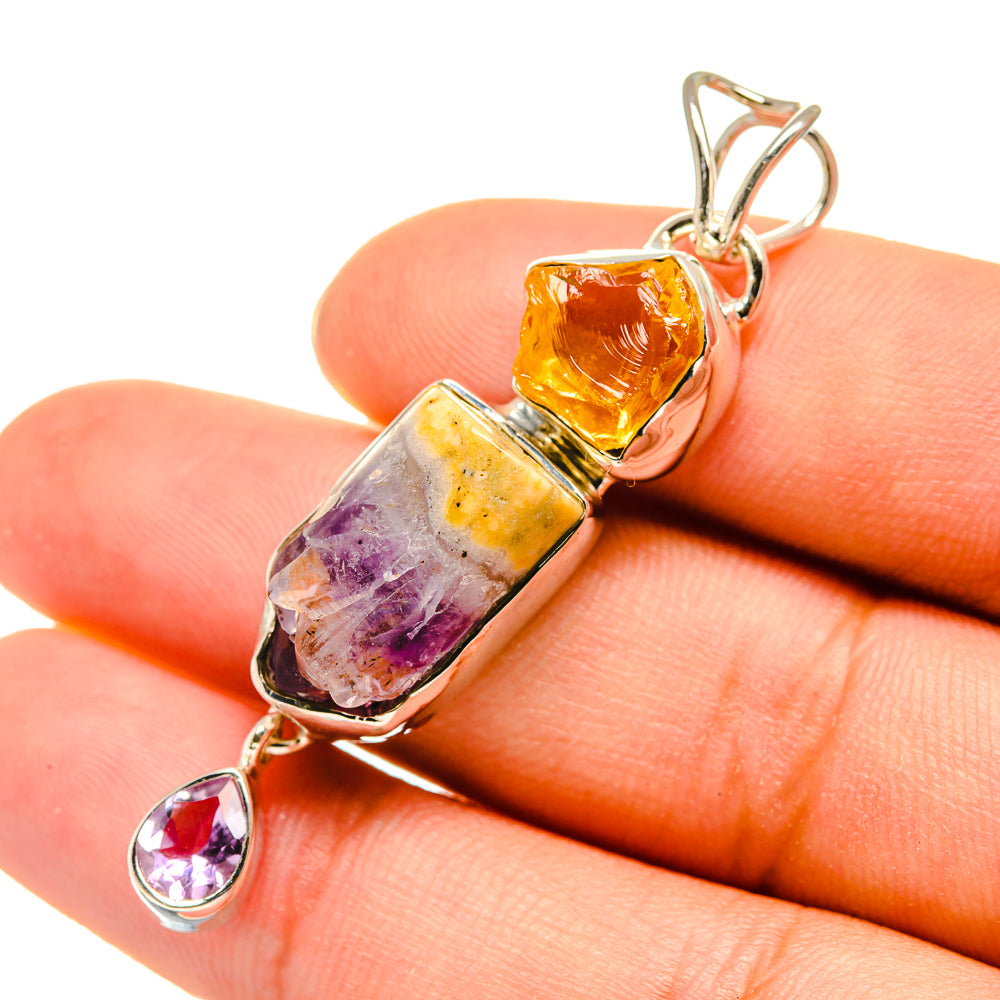 Amethyst Stalactite, Citrine Pendants handcrafted by Anasilvercos - PD8207
