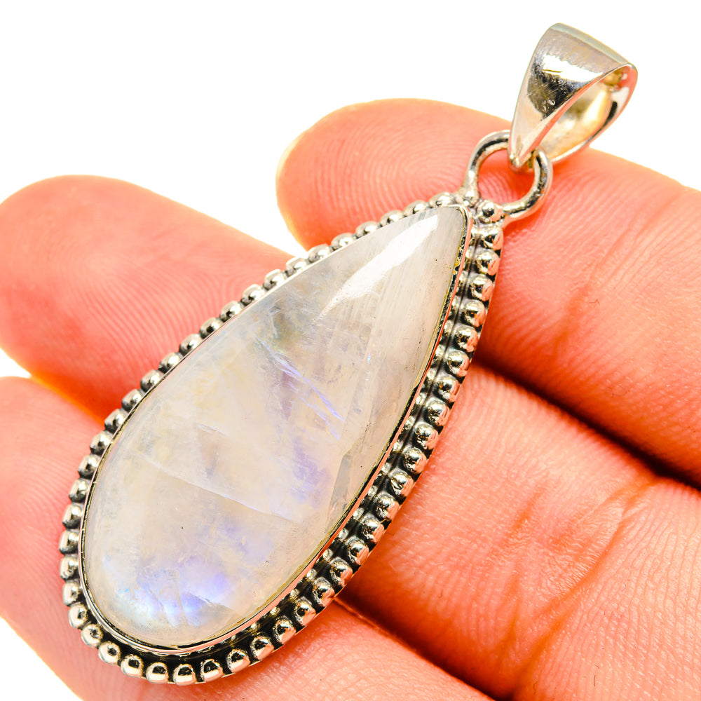 Rainbow Moonstone Pendants handcrafted by Anasilvercos - PD8215
