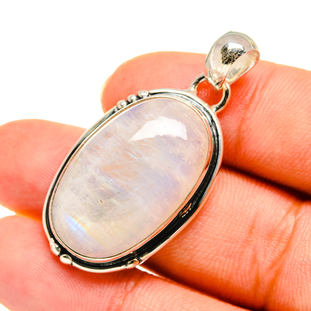 Rainbow Moonstone Pendants handcrafted by Anasilvercos - PD8216