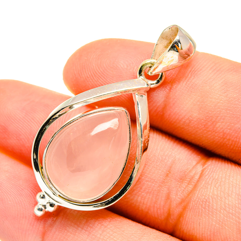 Rose Quartz Pendants handcrafted by Anasilvercos - PD8222