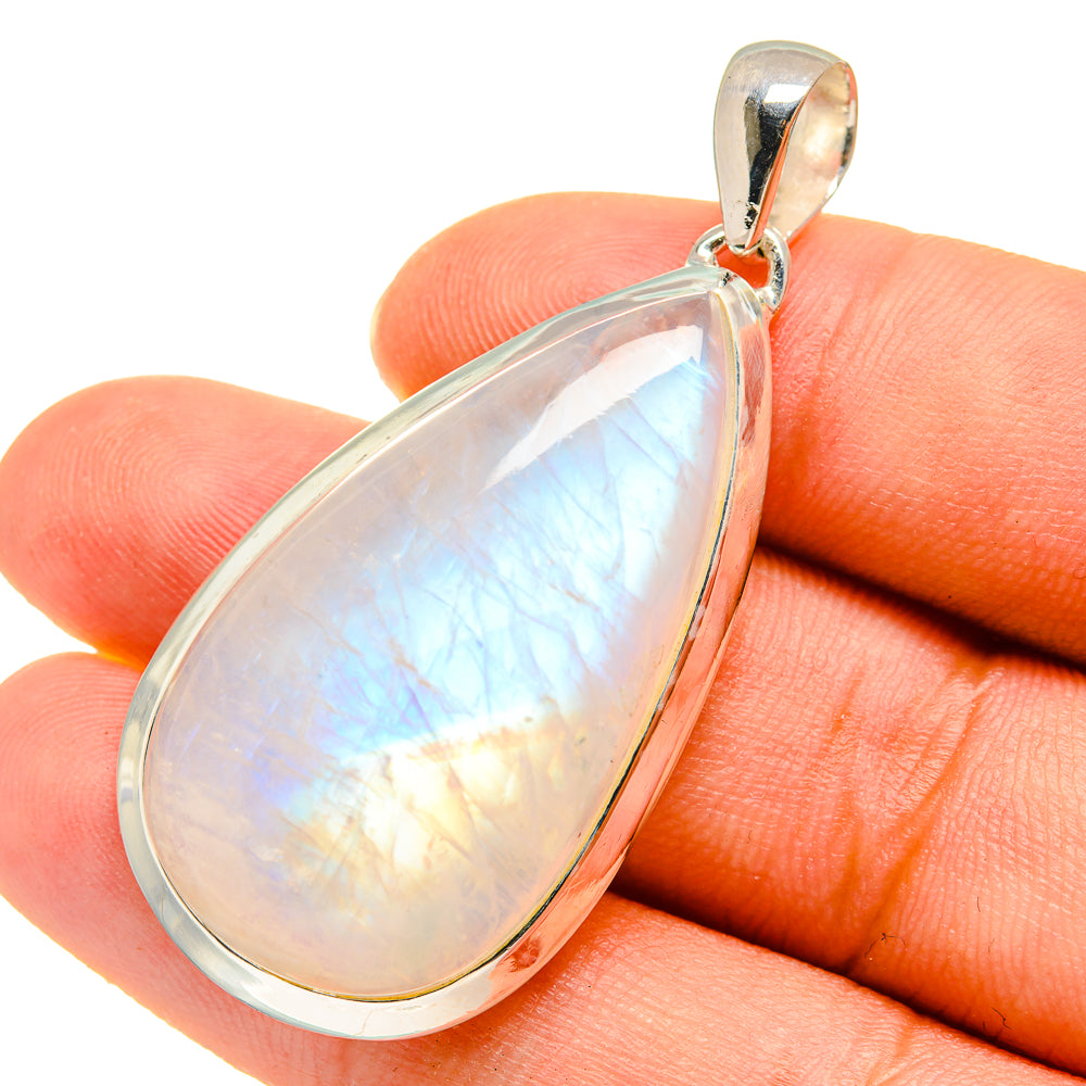 Rainbow Moonstone Pendants handcrafted by Anasilvercos - PD8240
