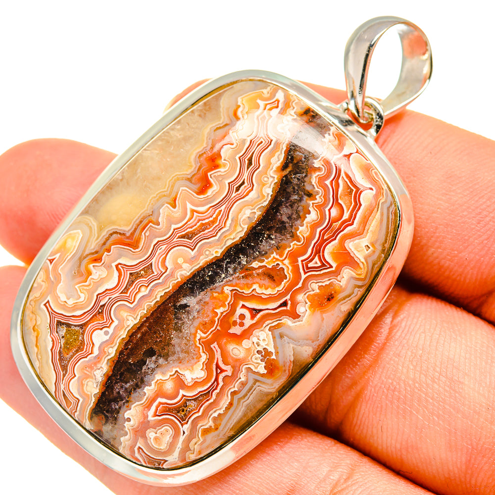 Crazy Lace Agate Pendants handcrafted by Anasilvercos - PD8247