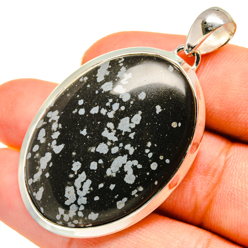 Snowflake Obsidian Pendants handcrafted by Anasilvercos - PD8268