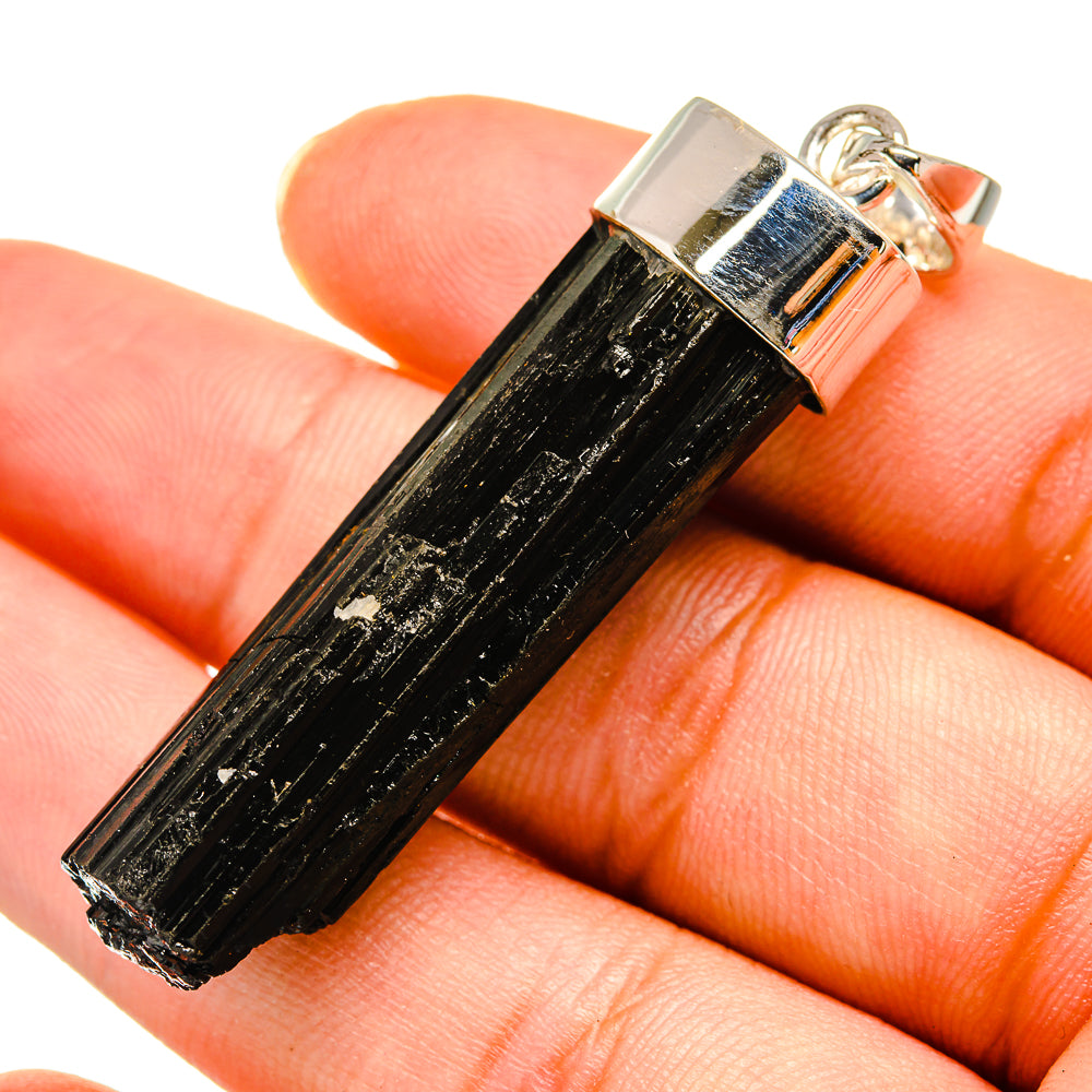 Black Tourmaline Pendants handcrafted by Anasilvercos - PD8273
