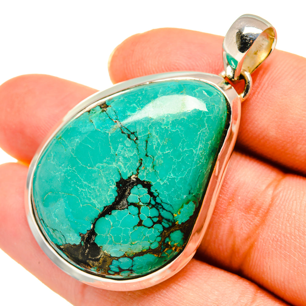 Tibetan Turquoise Pendants handcrafted by Anasilvercos - PD8281