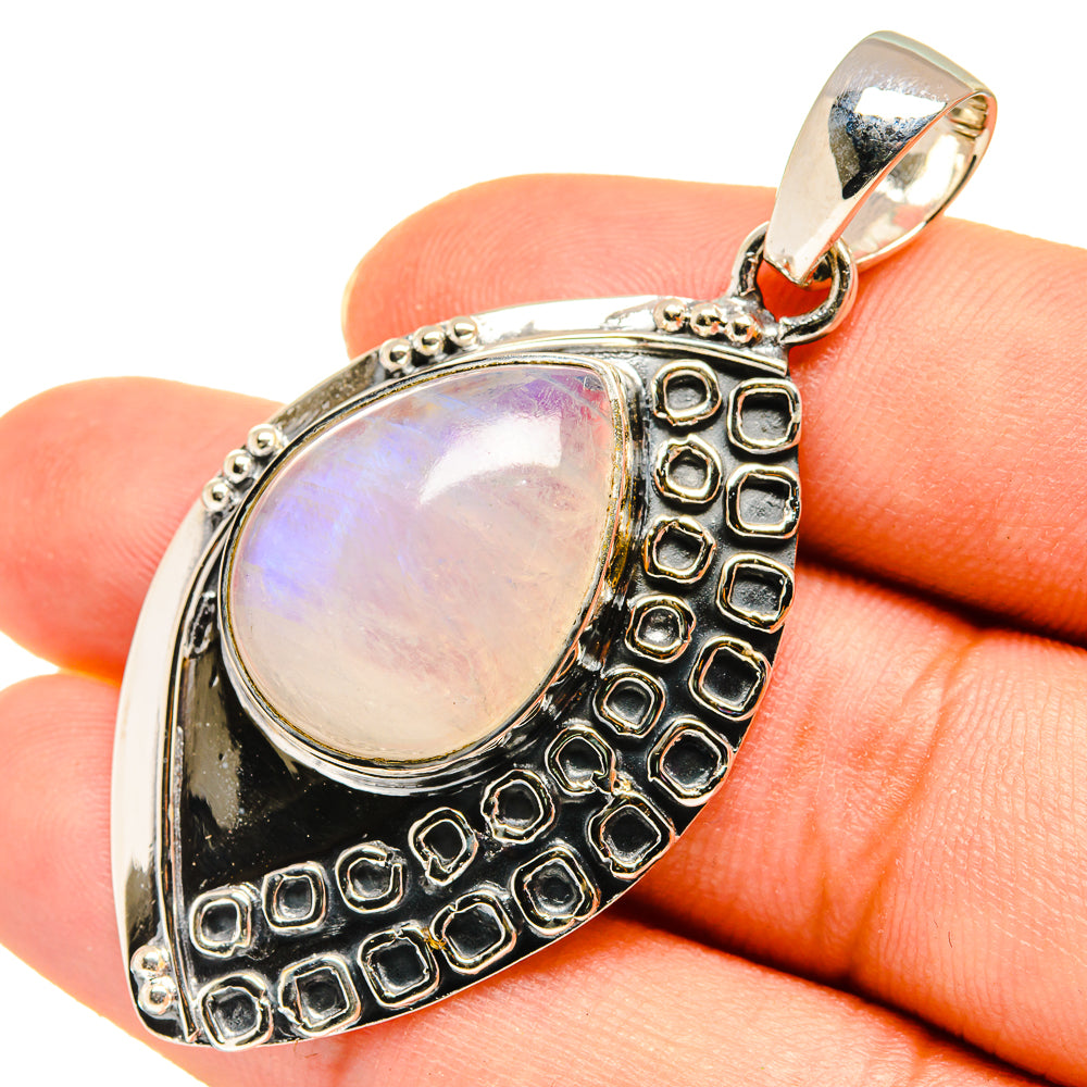 Rainbow Moonstone Pendants handcrafted by Anasilvercos - PD8286