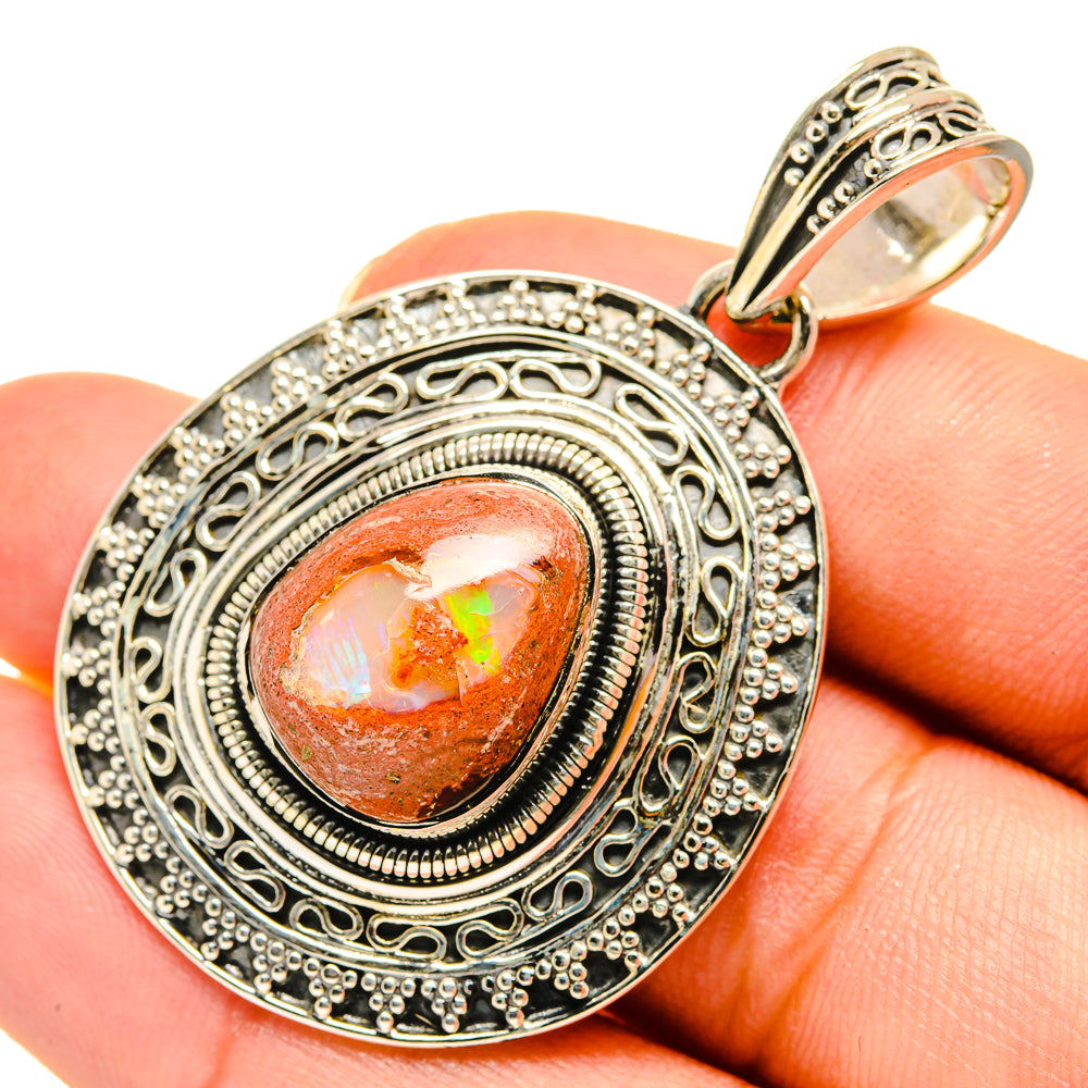 Mexican Fire Opal Pendants handcrafted by Anasilvercos - PD8292