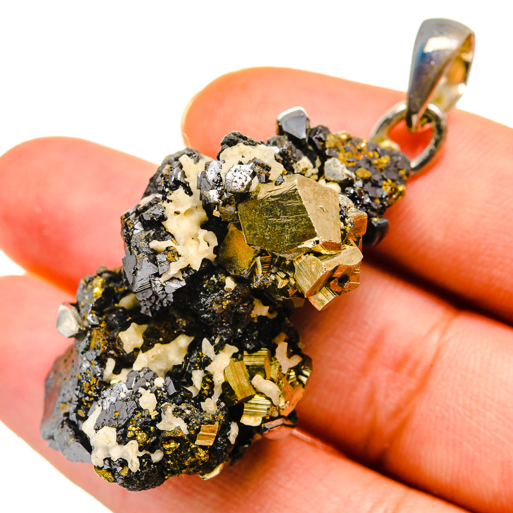 Pyrite Agate Pendants handcrafted by Anasilvercos - PD8298