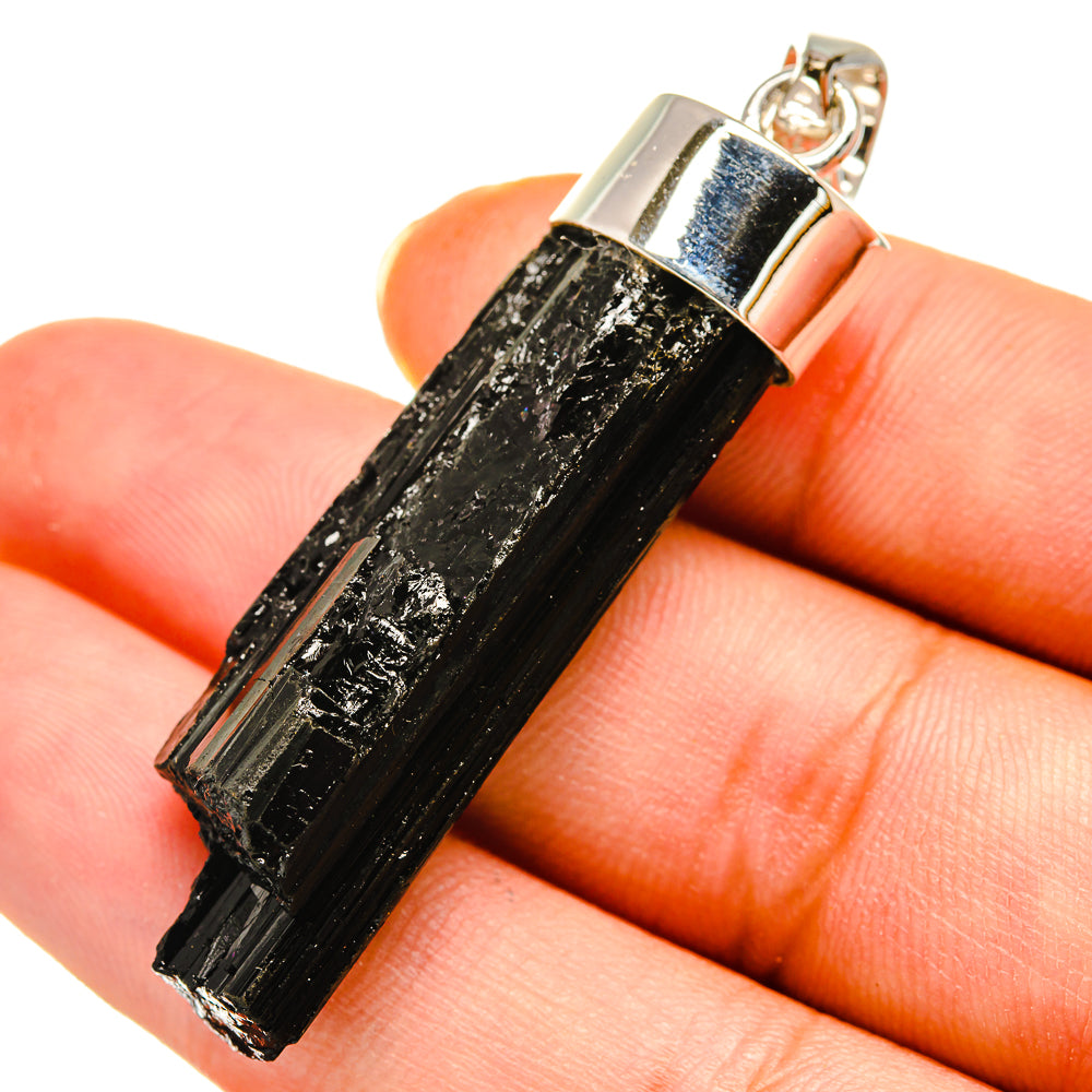 Black Tourmaline Pendants handcrafted by Anasilvercos - PD8324