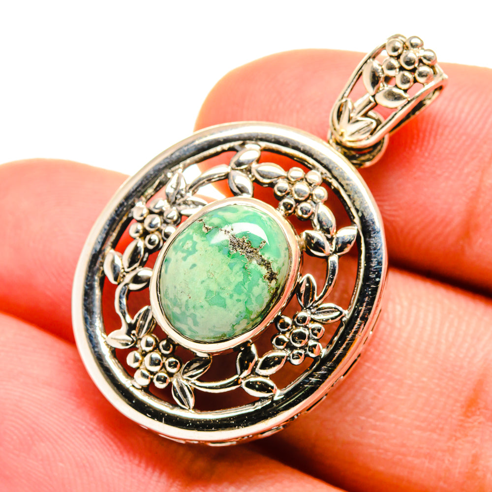 Tibetan Turquoise Pendants handcrafted by Anasilvercos - PD8338