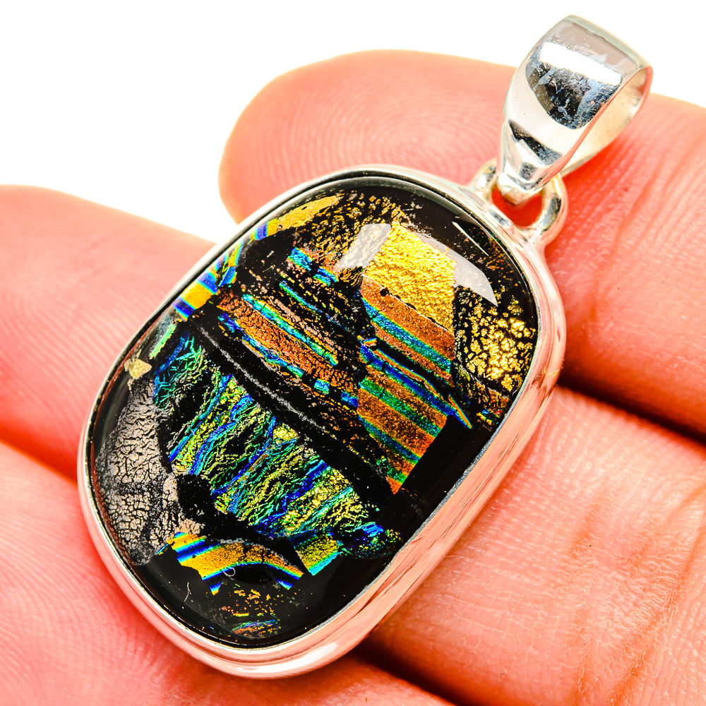 Dichroic Glass Pendants handcrafted by Anasilvercos - PD8350