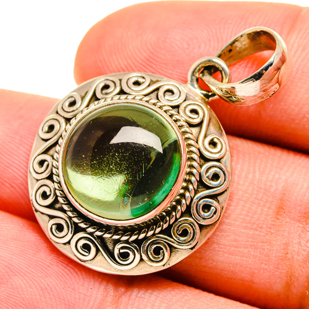 Green Tourmaline Pendants handcrafted by Anasilvercos - PD8352