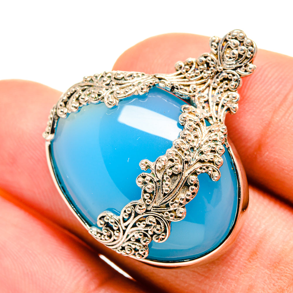 Aqua Chalcedony Pendants handcrafted by Anasilvercos - PD8359