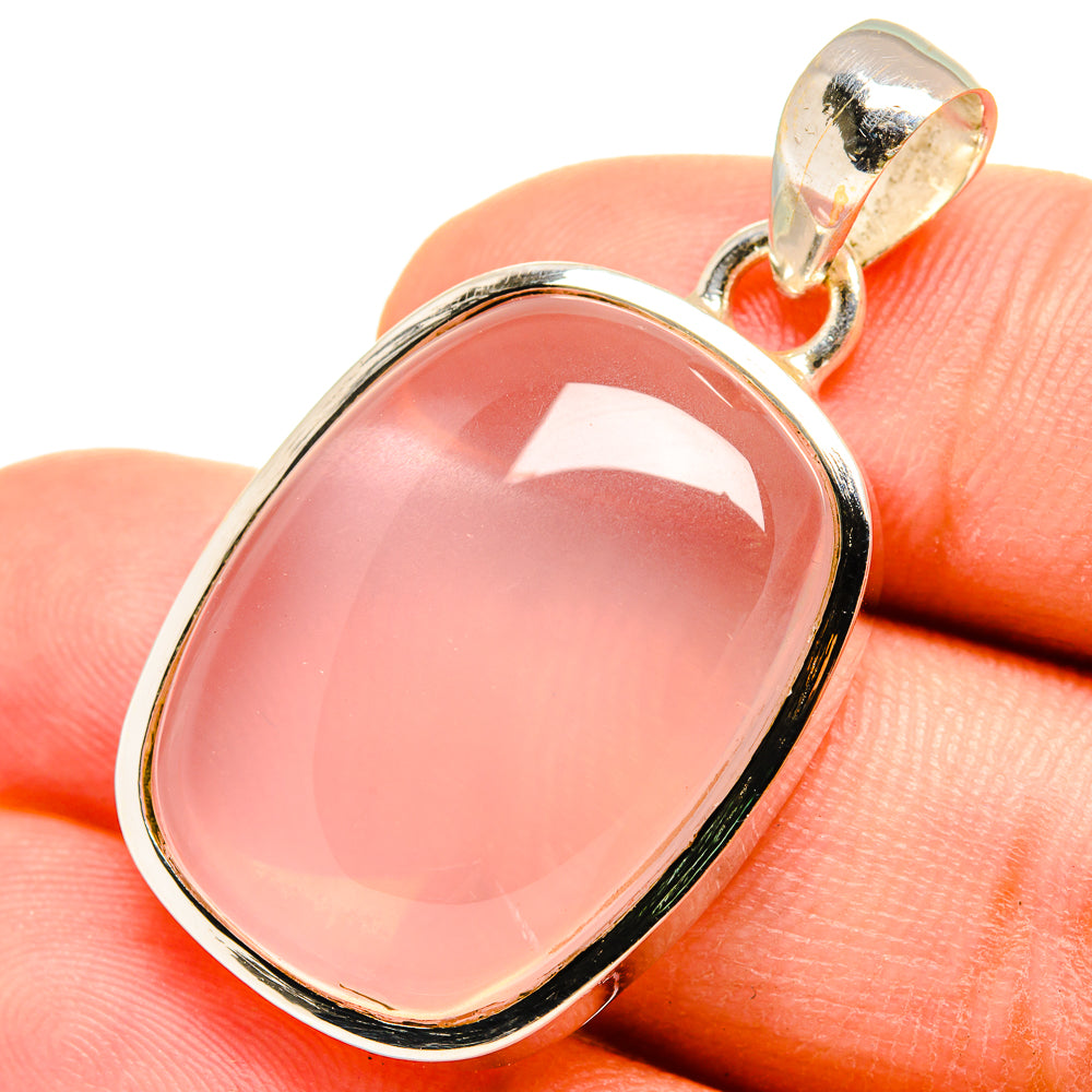 Rose Quartz Pendants handcrafted by Anasilvercos - PD8366