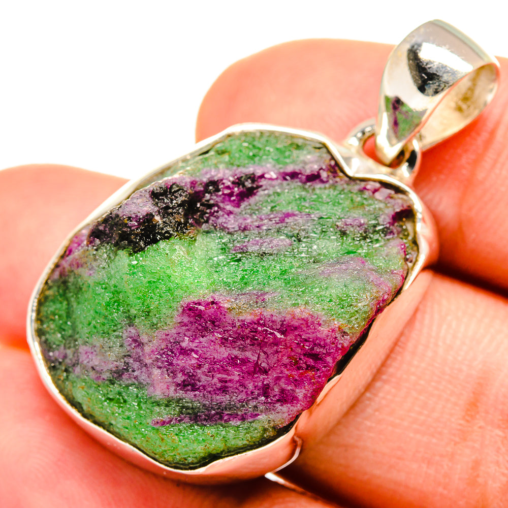 Ruby Zoisite Pendants handcrafted by Anasilvercos - PD8367