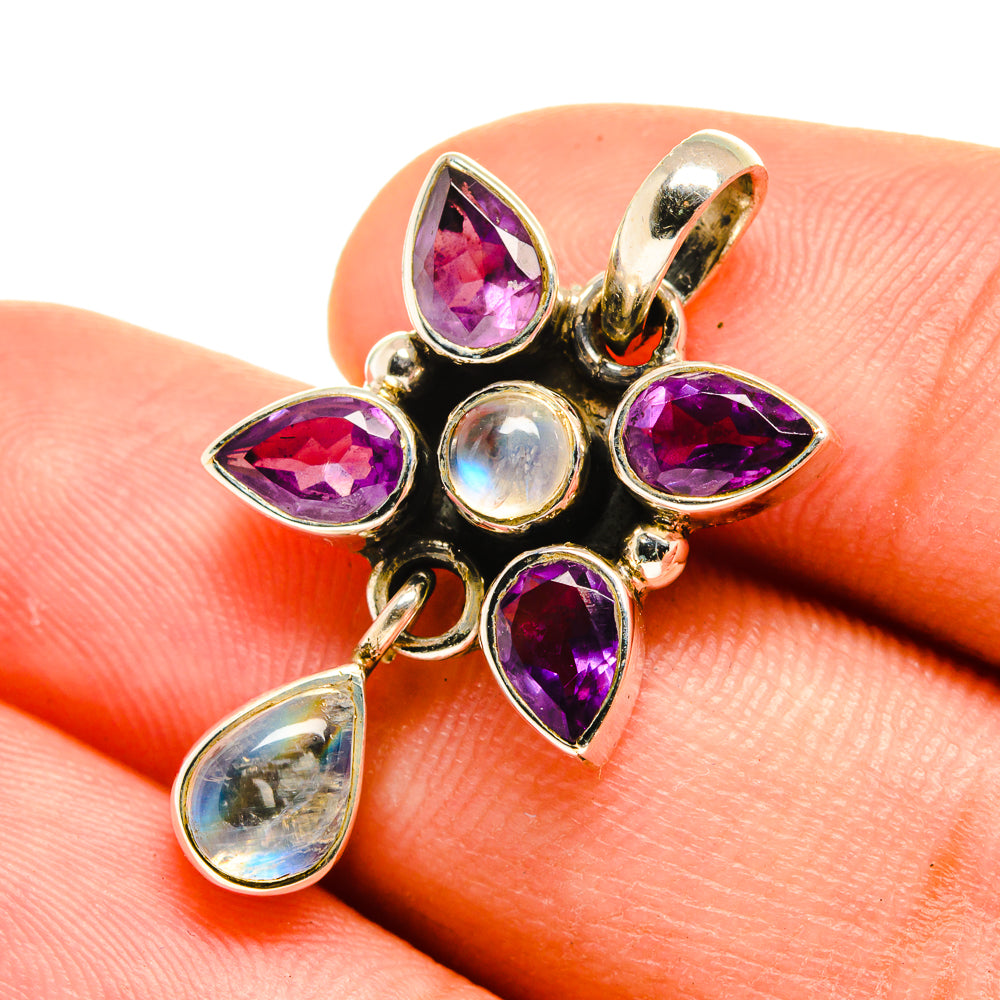 Rainbow Moonstone Pendants handcrafted by Anasilvercos - PD8395