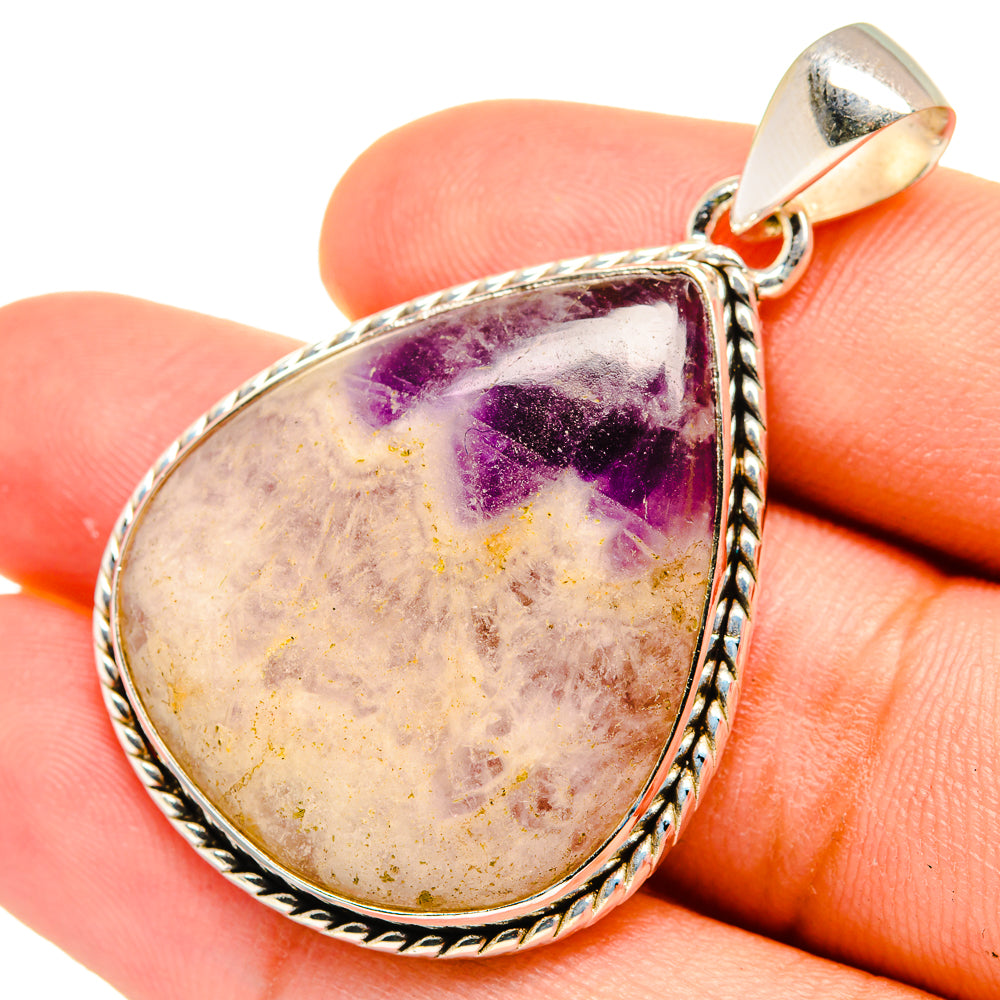 Chevron Amethyst Pendants handcrafted by Anasilvercos - PD8398
