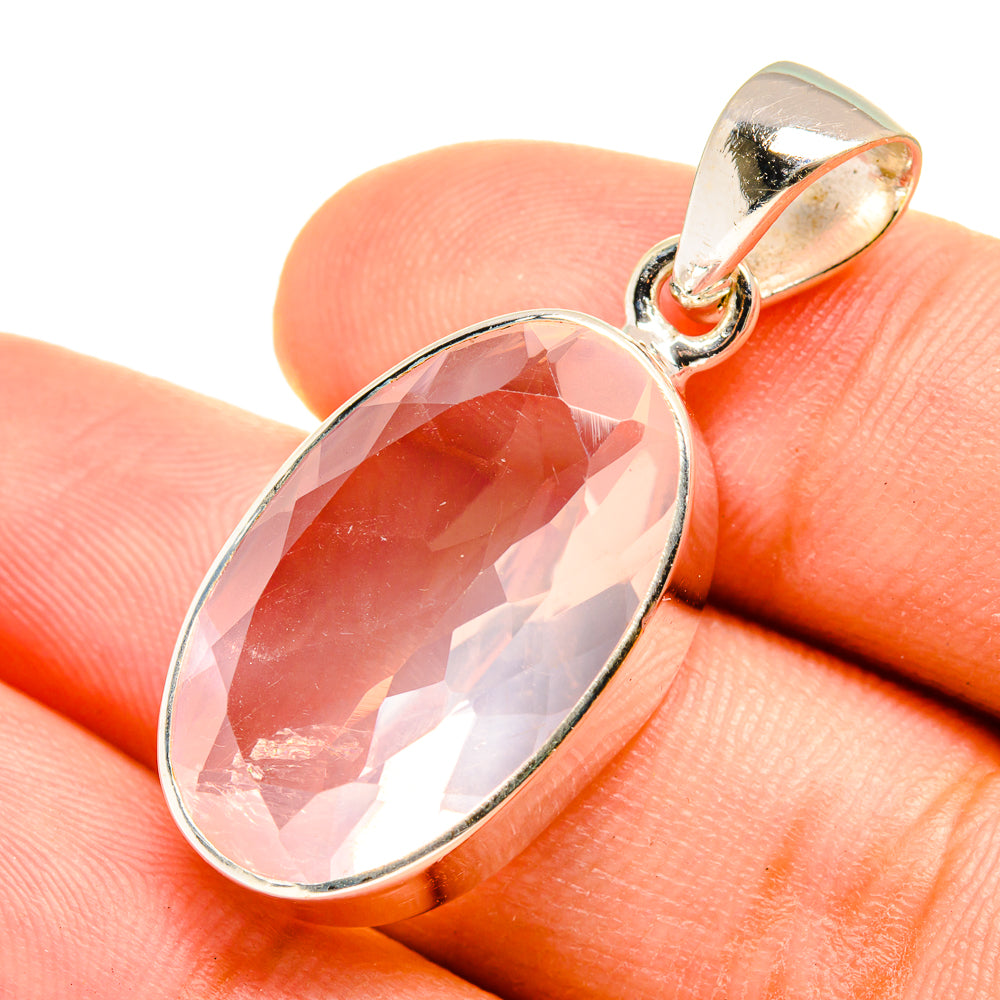 Rose Quartz Pendants handcrafted by Anasilvercos - PD8427