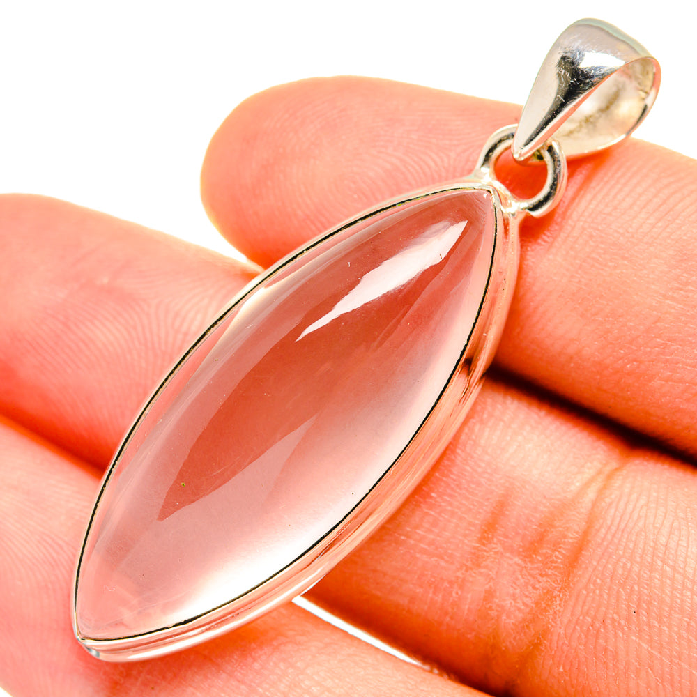 Rose Quartz Pendants handcrafted by Anasilvercos - PD8441