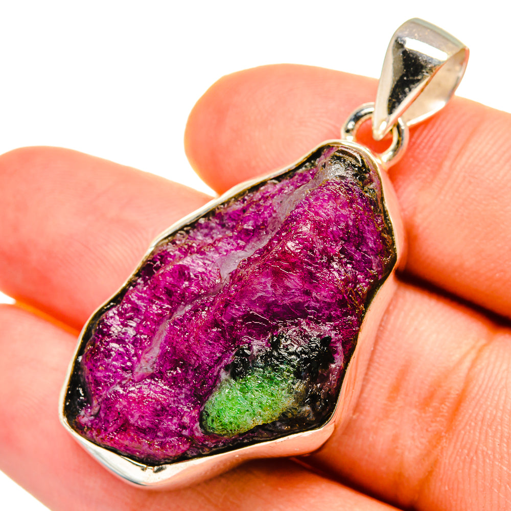 Ruby Zoisite Pendants handcrafted by Anasilvercos - PD8466