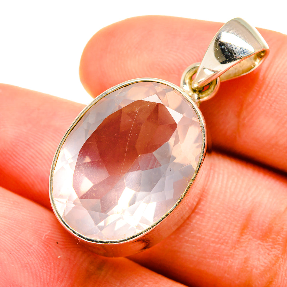 Rose Quartz Pendants handcrafted by Anasilvercos - PD8482