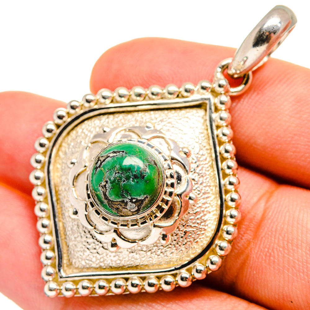 Tibetan Turquoise Pendants handcrafted by Anasilvercos - PD8494