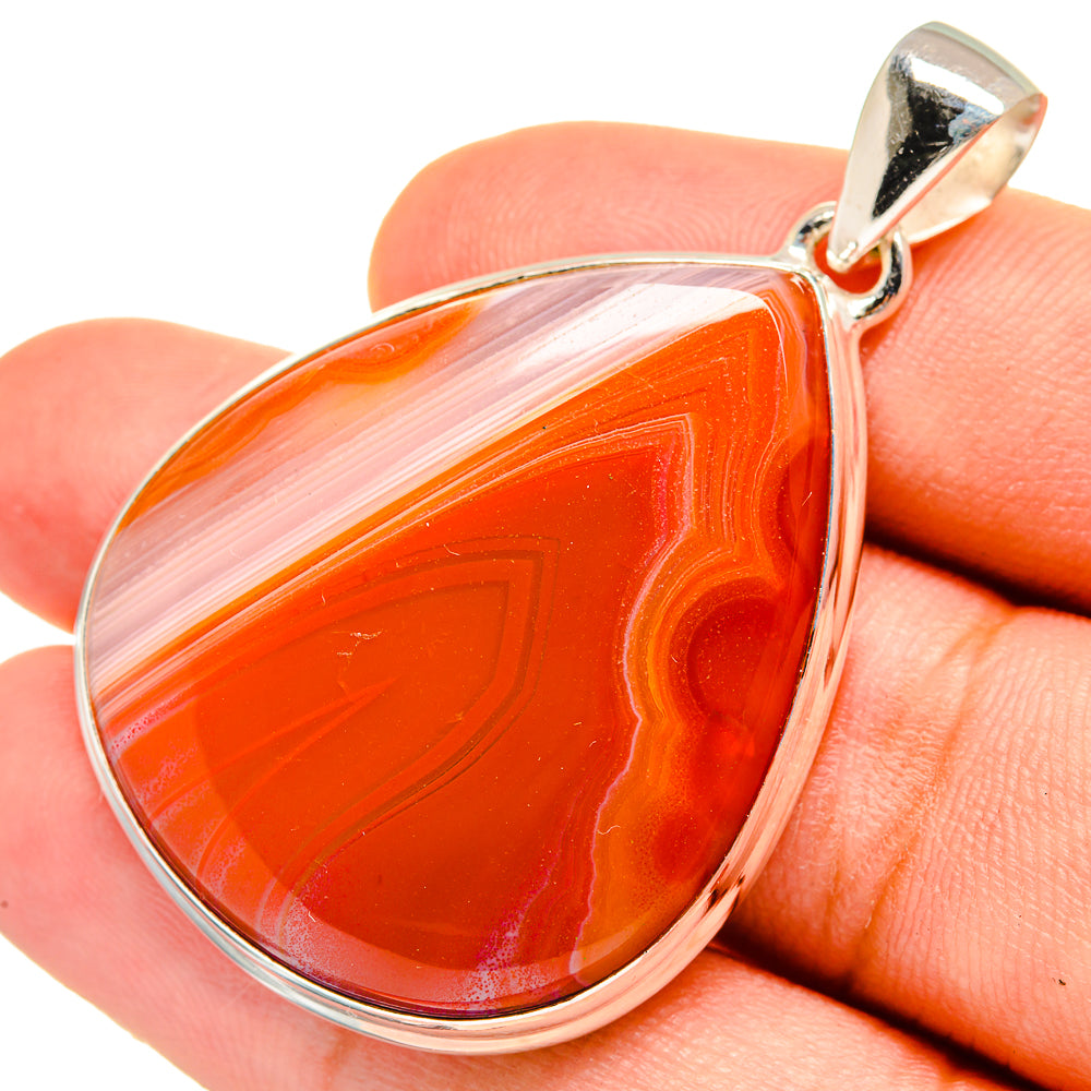 Orange Botswana Agate Pendants handcrafted by Anasilvercos - PD8503