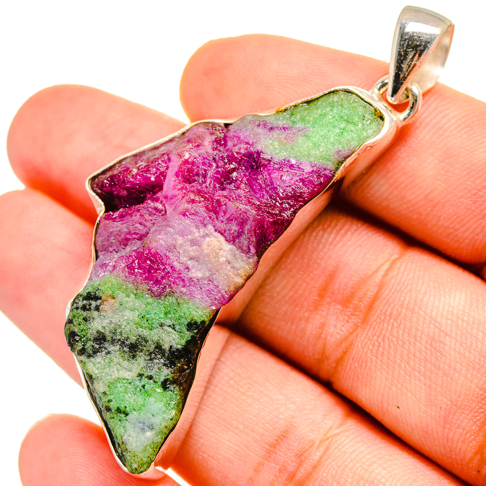 Ruby Zoisite Pendants handcrafted by Anasilvercos - PD8504