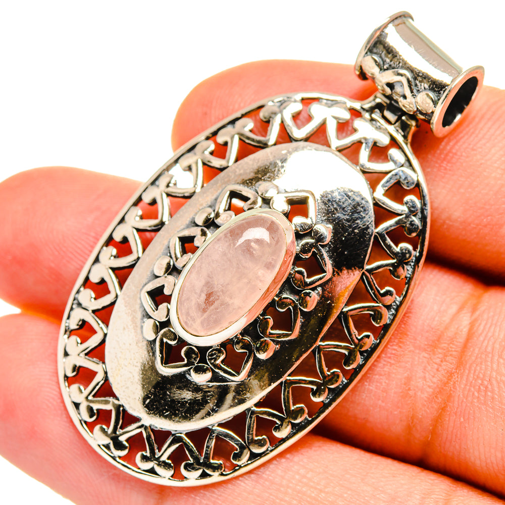 Rose Quartz Pendants handcrafted by Anasilvercos - PD8506