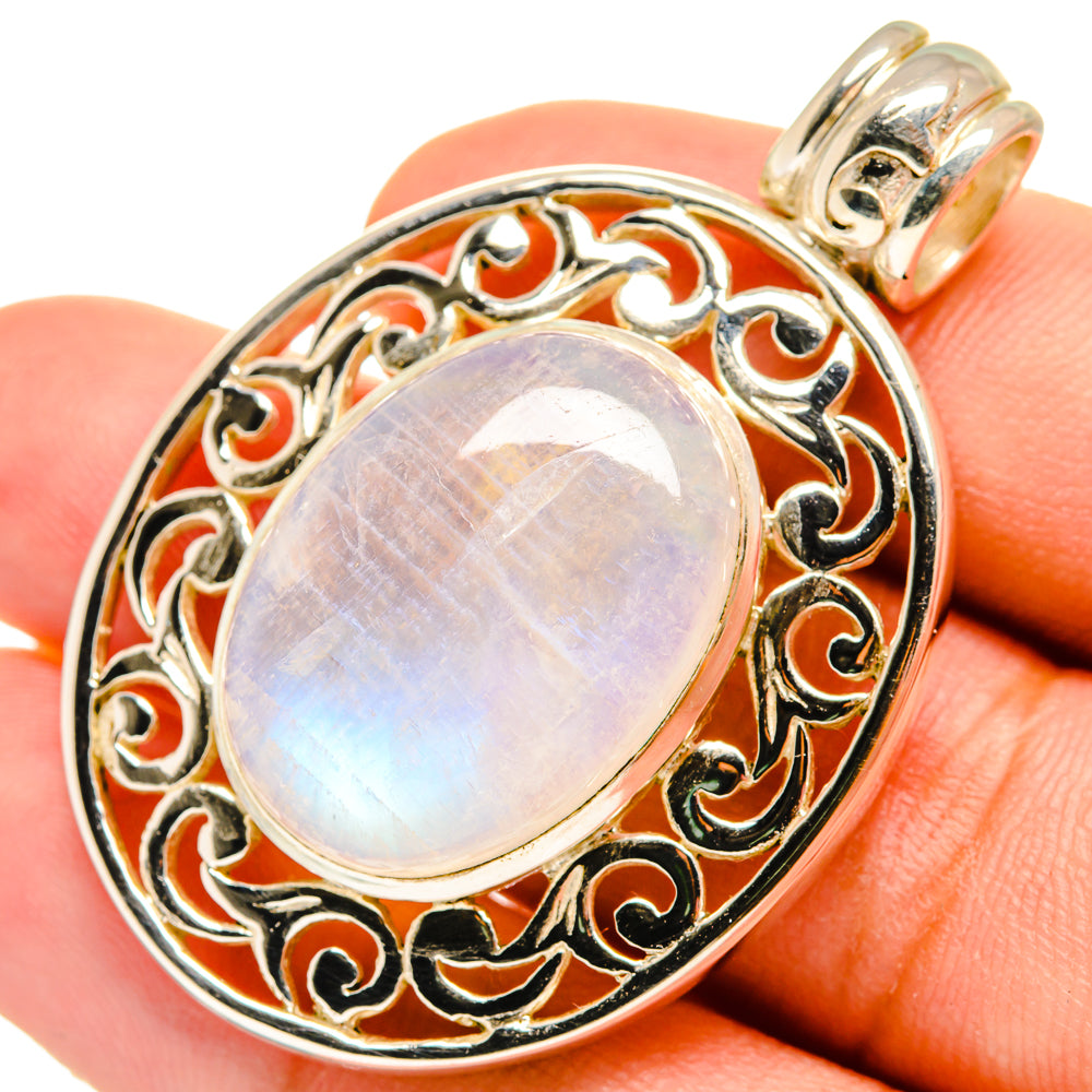 Rainbow Moonstone Pendants handcrafted by Anasilvercos - PD8511