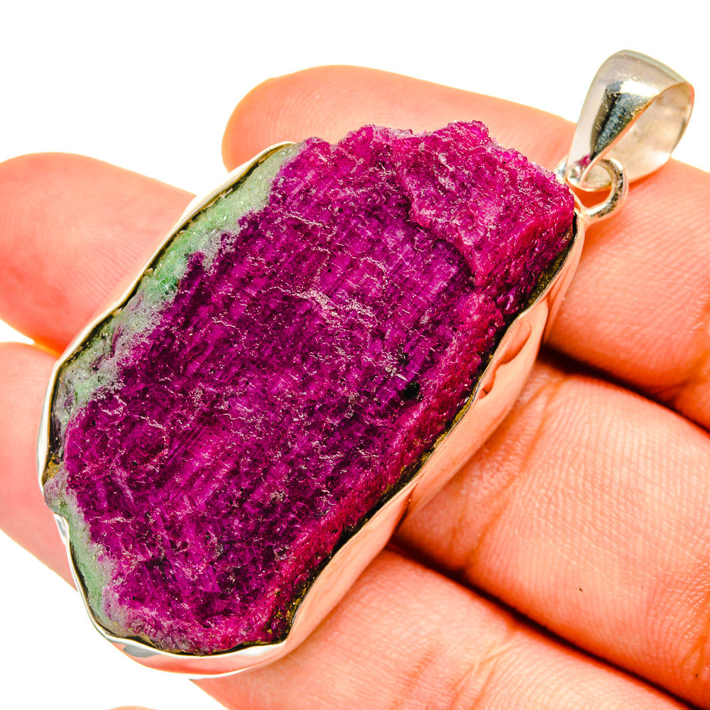 Ruby Zoisite Pendants handcrafted by Anasilvercos - PD8531