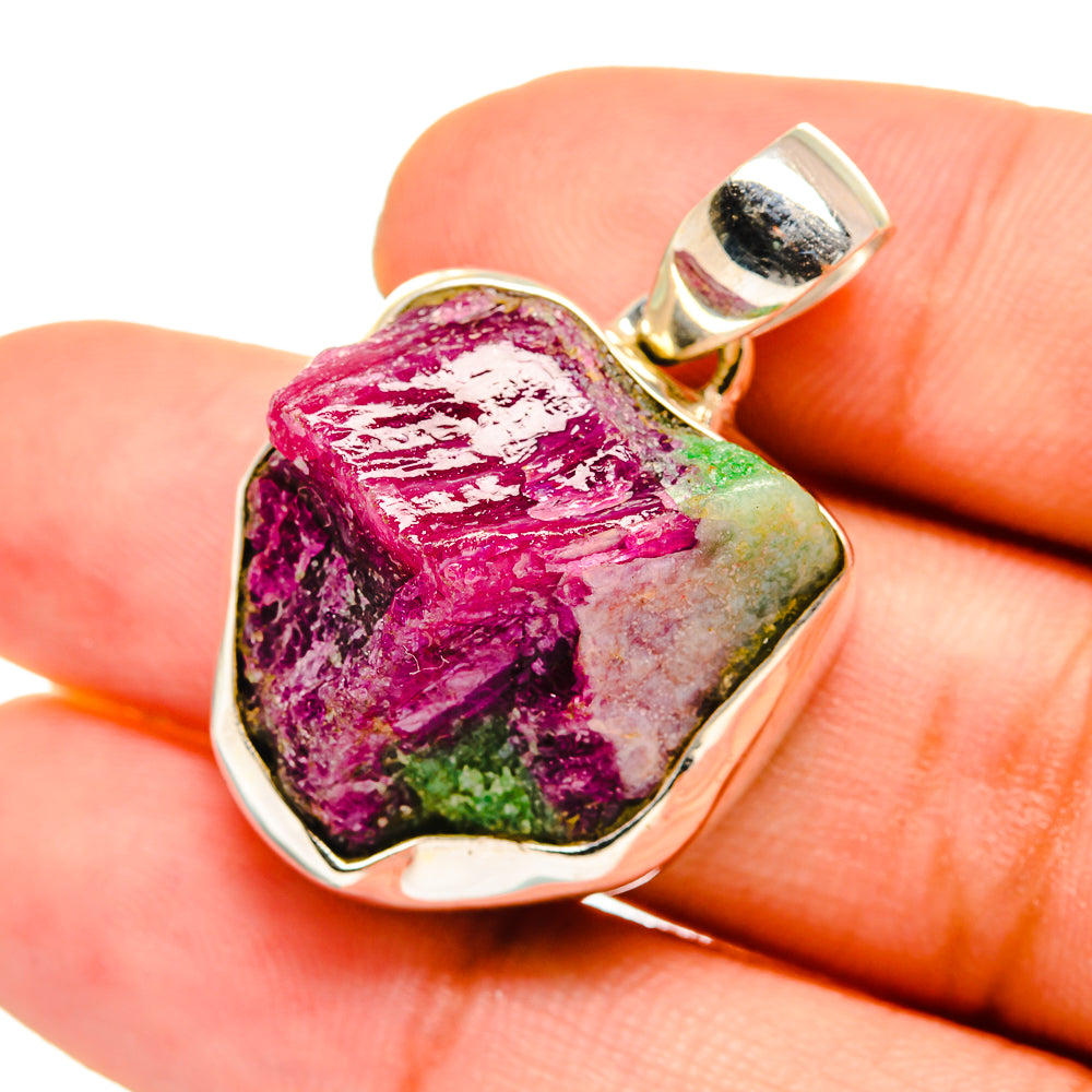 Ruby Zoisite Pendants handcrafted by Anasilvercos - PD8549