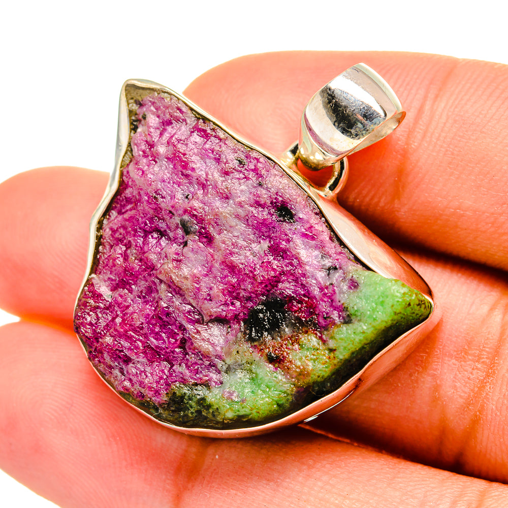 Ruby Zoisite Pendants handcrafted by Anasilvercos - PD8551