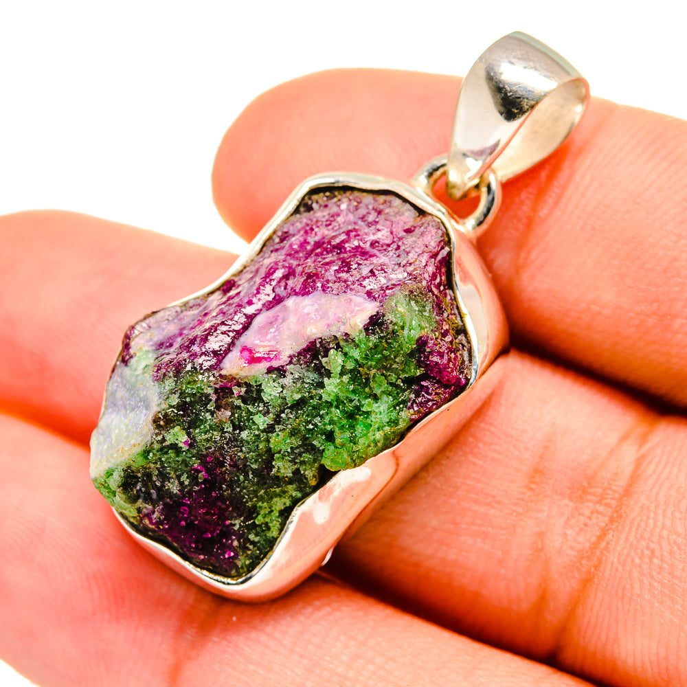 Ruby Zoisite Pendants handcrafted by Anasilvercos - PD8552