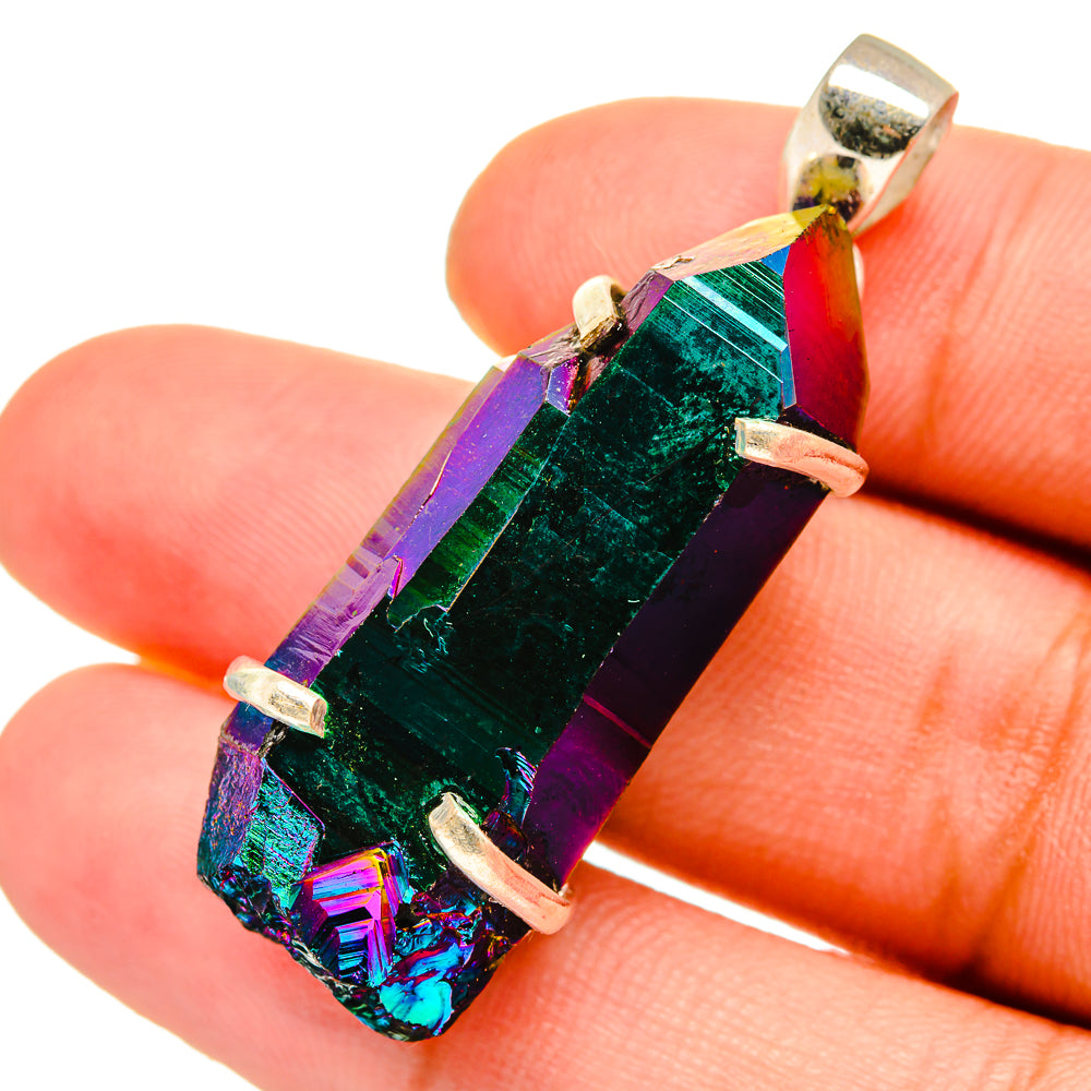 Titanium Sunshine Druzy Pendants handcrafted by Anasilvercos - PD8554