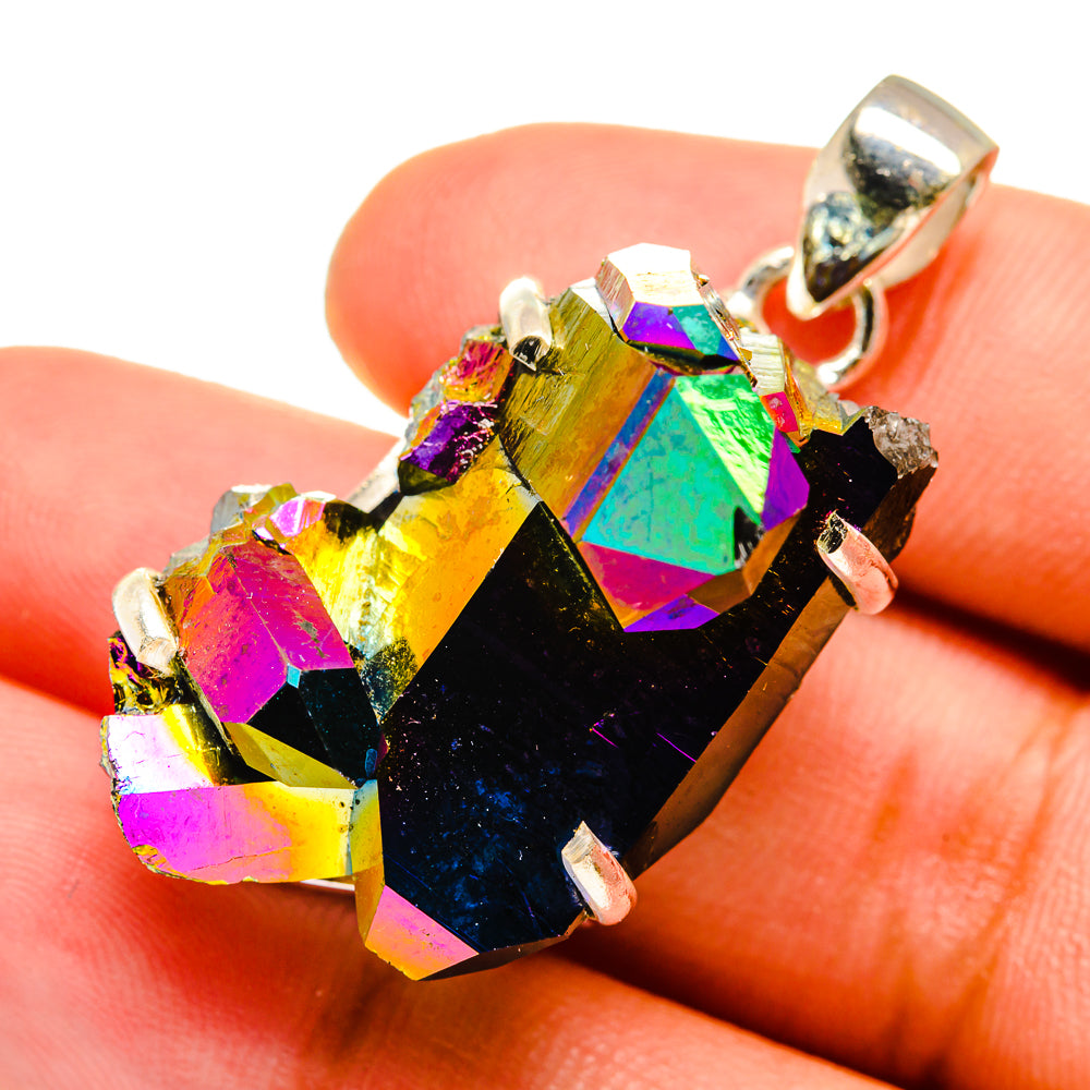 Titanium Sunshine Druzy Pendants handcrafted by Anasilvercos - PD8556