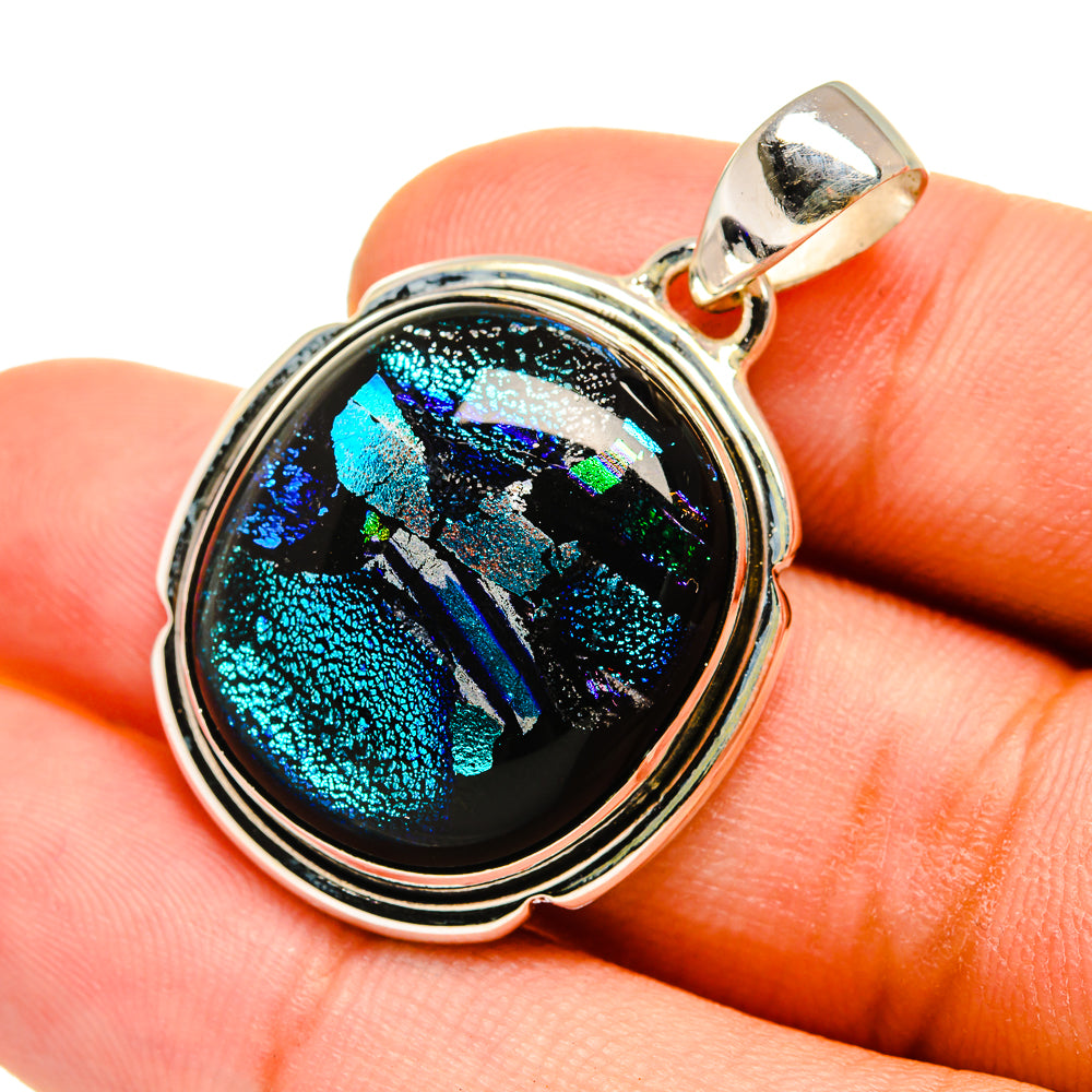 Dichroic Glass Pendants handcrafted by Anasilvercos - PD8558